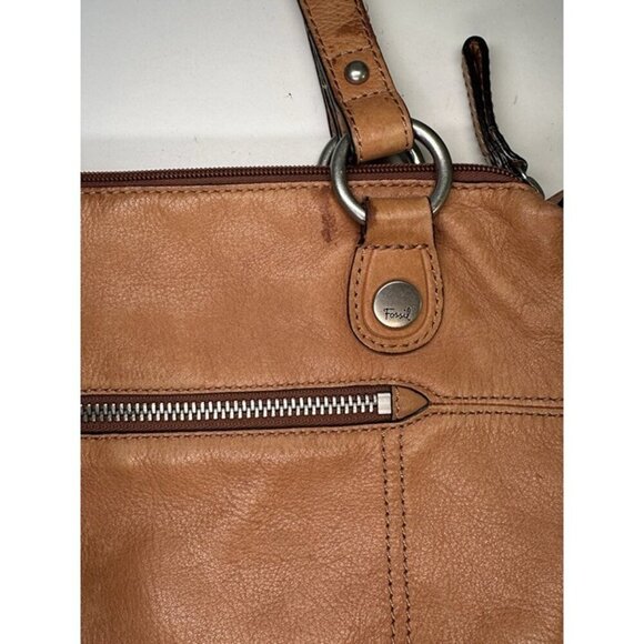 Fossil Long Live Vintage Butterscotch Brown Leather Shoulder Purse - Picture 8 of 12